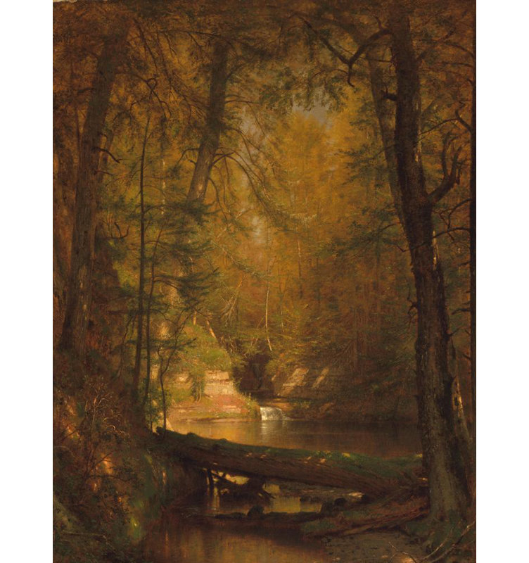 «The Trout Pool» par Worthington Whittredge - Art mural sur toile tendue avec châssis, H 40 po x l 28 po
