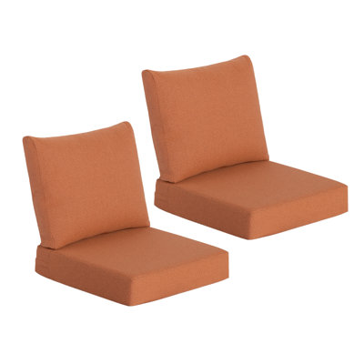 24" x 24" Outdoor/Indoor Deep Seat Patio Chair Cushions (Set of 2) - Water Repellent Design
