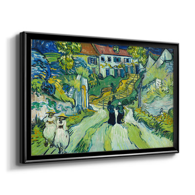 Village Street and Steps in Auvers with Two Chiffres - Vincent van Gogh - Toile tendue avec châssis, 1890