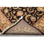 Tapis botanique traditionnel noir en laine noué à la main 5 pi 11 po x 8 pi 11 po