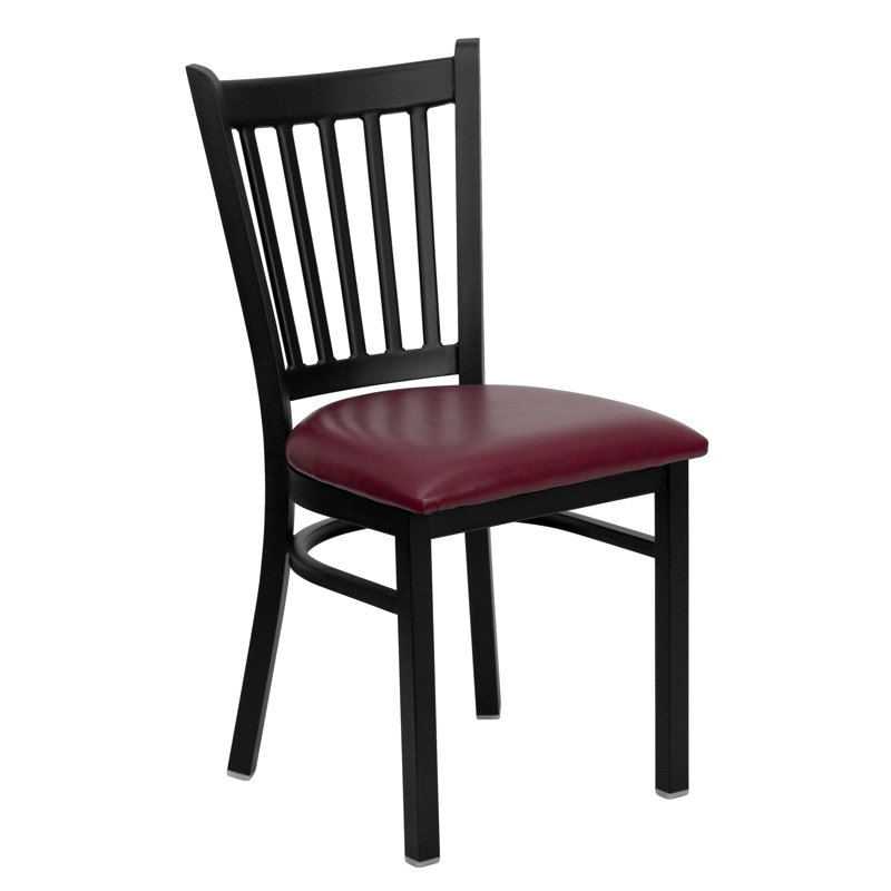 Red Upholstered Metal Mid-Back Bar Chair Set of 2