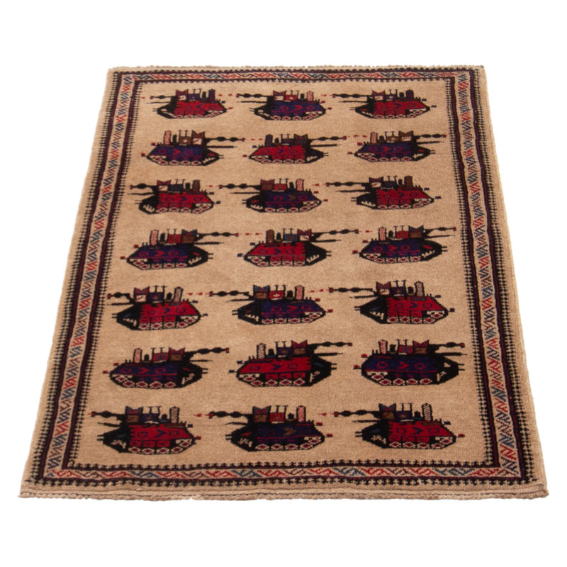Tapis brun clair Rare War 2 pi 10 po x 4 pi 3 po