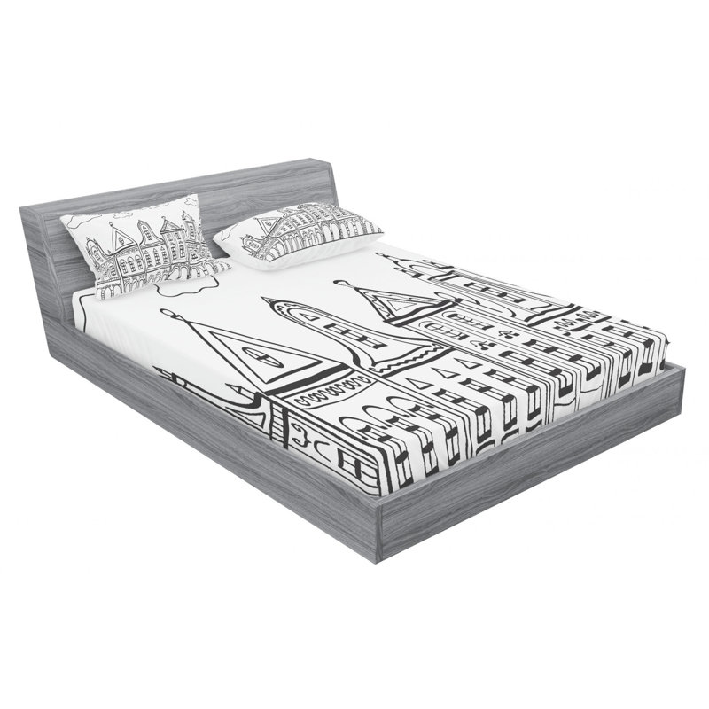Microfiber Sheet Set, Queen Sheet Set with Fitted Sheet