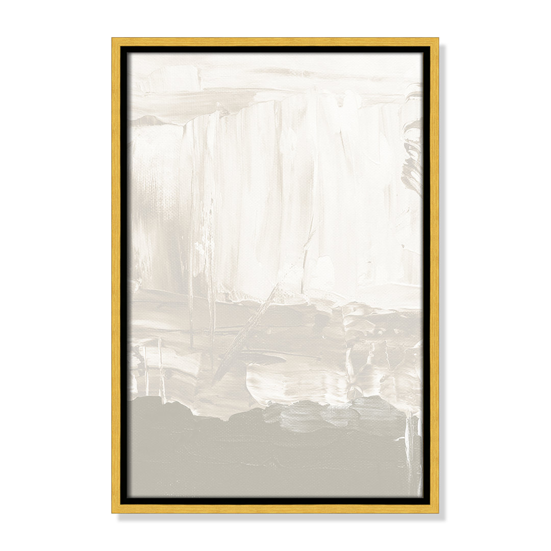 Albie Taupe Abstract - Floater Frame Print on Canvas Birch Lane™ Frame 