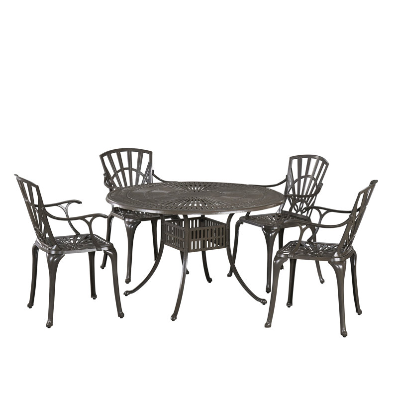 Ensemble repas 5 pièces Frontenac, H 28,75 po x l 48 po x L 48 po, Gris anthracite, Non