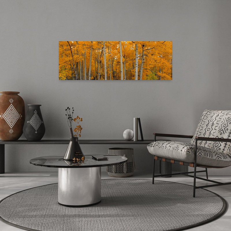 Quaking Aspens Dixie National Forest UT 1 Piece Wrapped Canvas Panoramic Wall Art, 30.48 cm H x 91.44 cm W