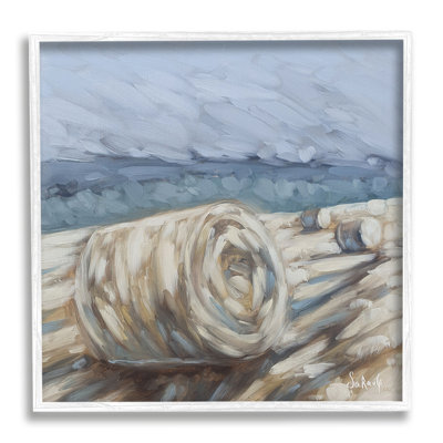 " Hay Bales Rural Farm Field " Painting Print