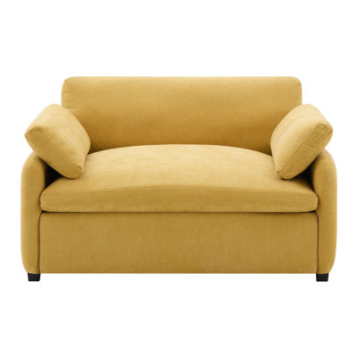 Très grand canapé-lit simple en chenille surdimensionné avec assise large et confort profond, conception moderne à blocs de couleurs pour le salon et la chambre à coucher