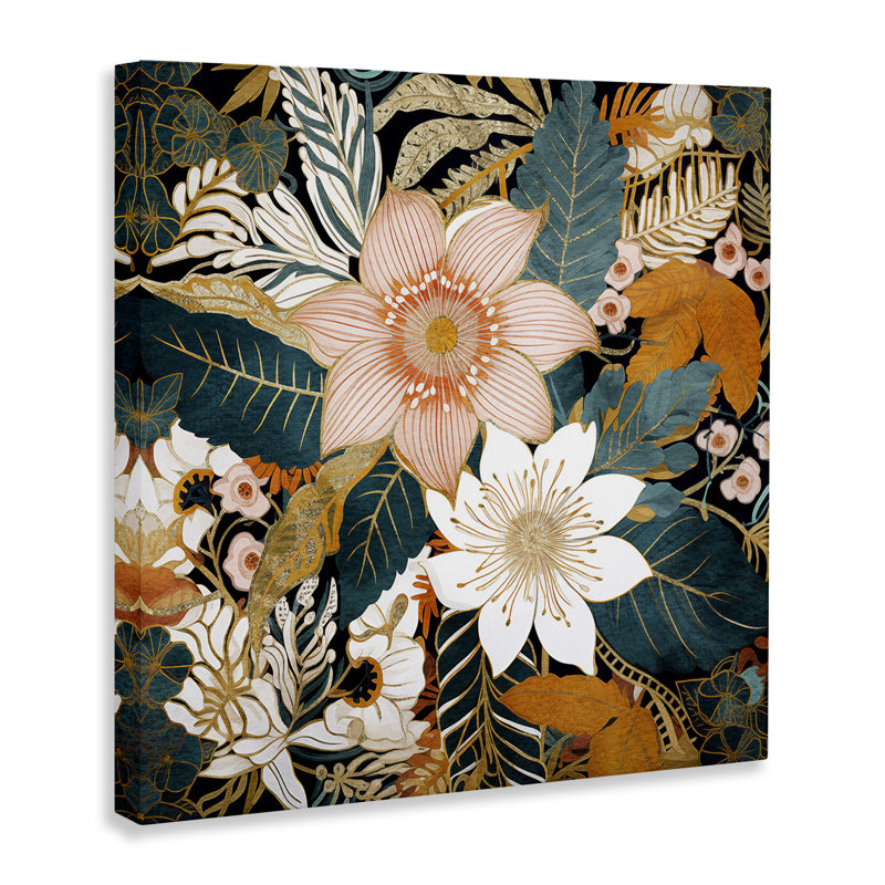 "Boho Flower", art mural sur toile par Sasha, H 36 po x l 36 po