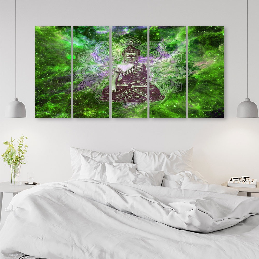 Leinwandbild Buddha Mandala Nature Green