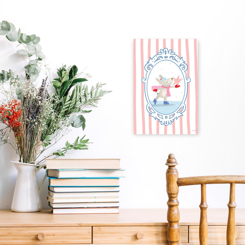 Whimsy Ice Skating Critter 1 by Rachel Nieman - Wrapped Canvas Print, 45.72cm H x 30.48cm W