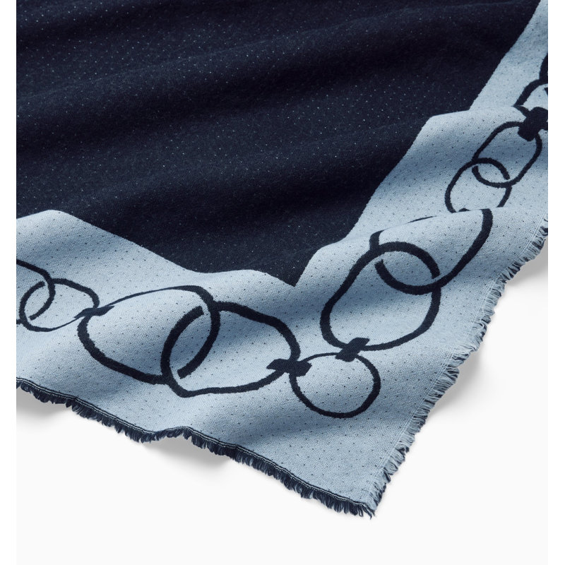 Eterna Hand Woven Throw Blanket, Navy