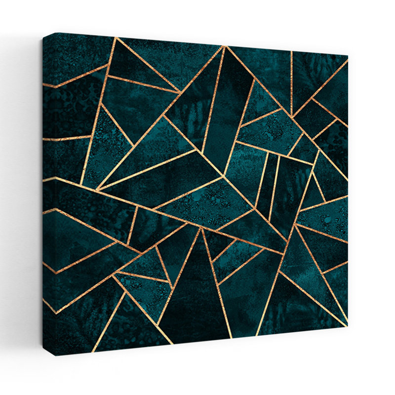 Art contemporain abstrait géométrique, H 18 po x l 18 po