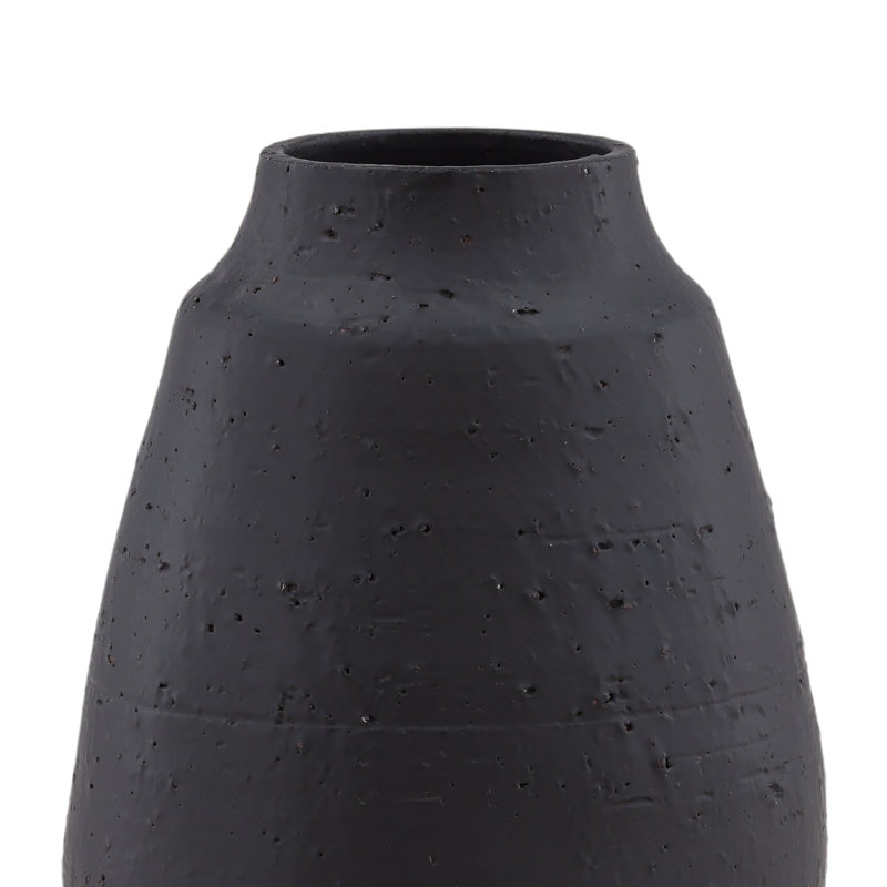 Gannon 17" Tall Terracotta Vase, Black