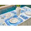Jardin Embroidered Linen Scalloped Stripe Napkins-2032981009