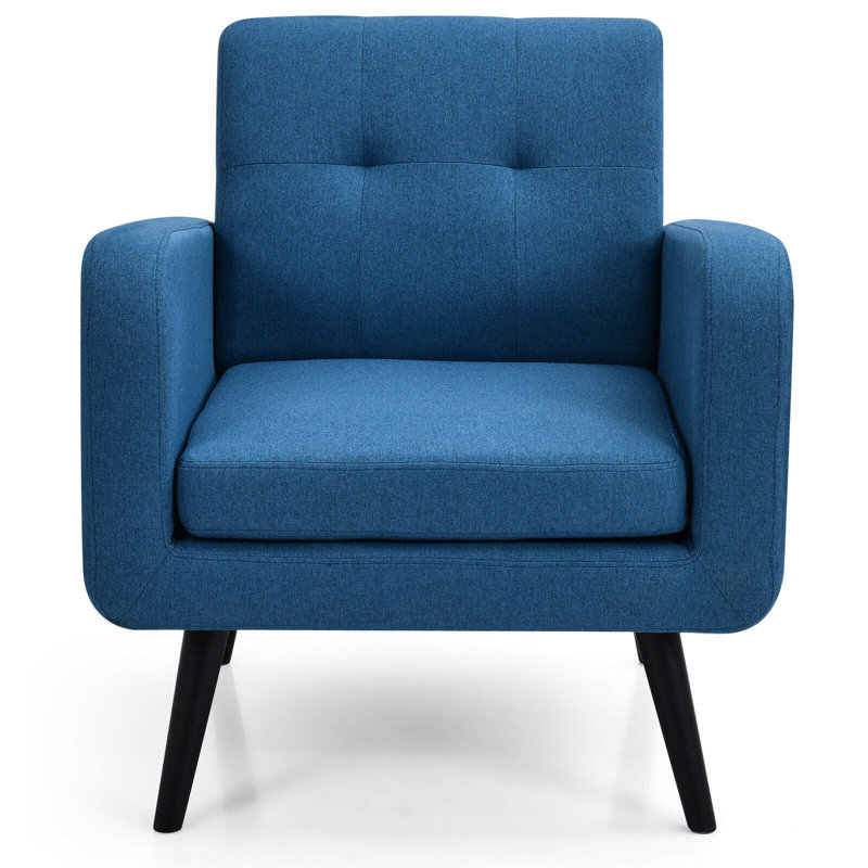 Fauteuil Bugrane, Mélange de lin bleu