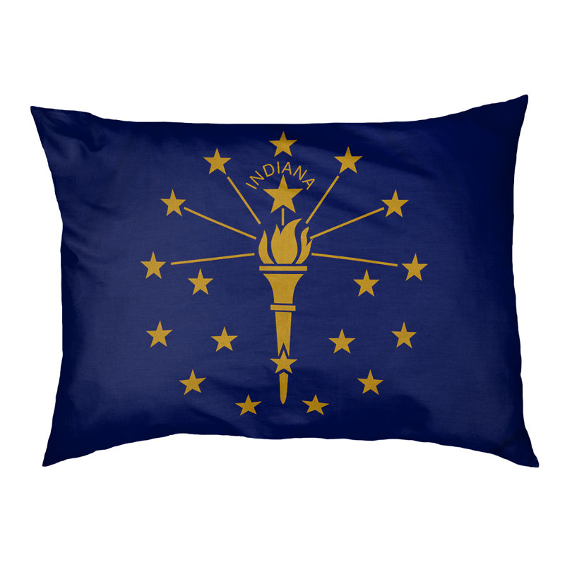 Coussin de concepteur indiana flag Burien, L 19,5 po x l 29,5 po, Marron foncé