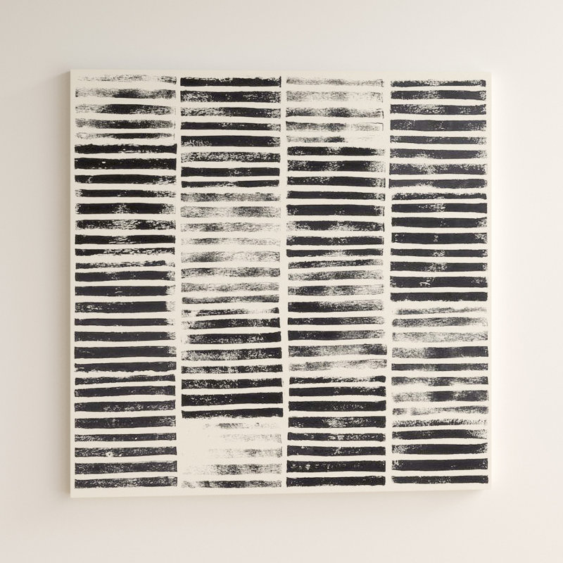 Stripe Block Prints I by Grace Popp - Wrapped Canvas Graphic Art, 26" H x 26" W x 1.5" D