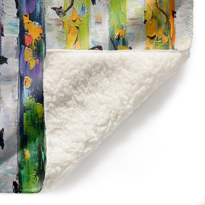 Couverture sherpae douce bouleau trees, l 51 po x L 60 po