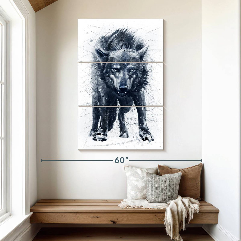 Brampt Angry Wolf, 50" H x 32" W