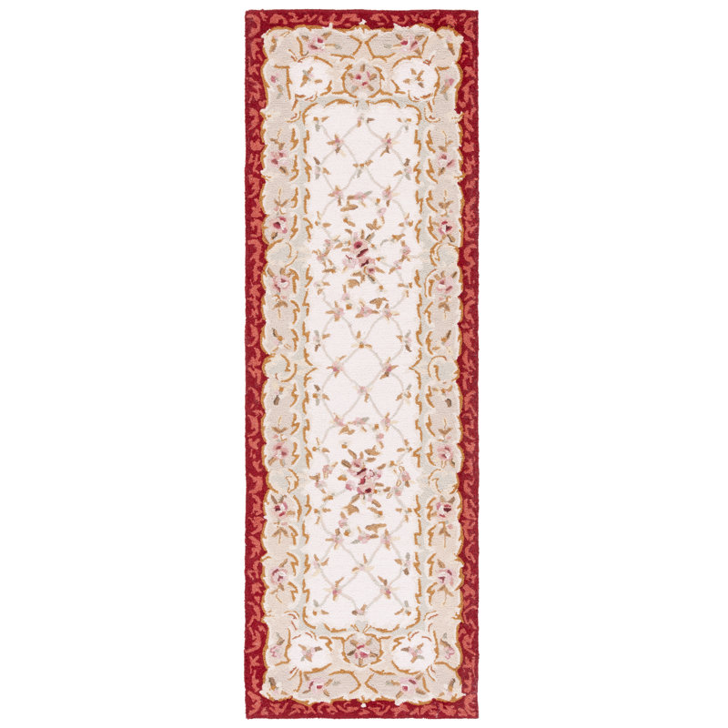 Brayton Hand Hooked Wool Pile Floral Rug, Runner 2'6" x 8'