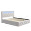 Apricot Velvet Ottoman Bed, RGB LED Headboard With Adjustable Height, European Double (140X200cm) & King (160X200cm) ,-1943562875