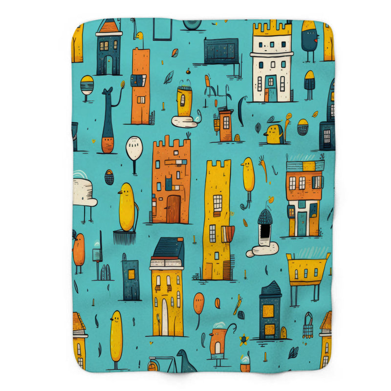 Querky Urban Scene - 1 pièce Sherpa Premium, Lit simple