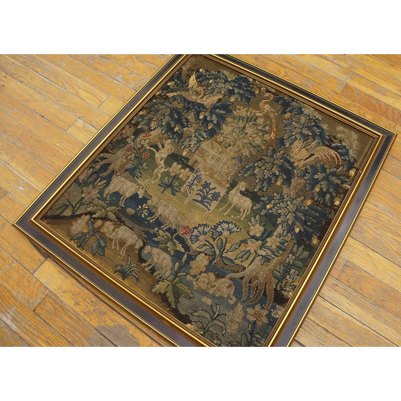 Tapis antique en laine et soie vert
