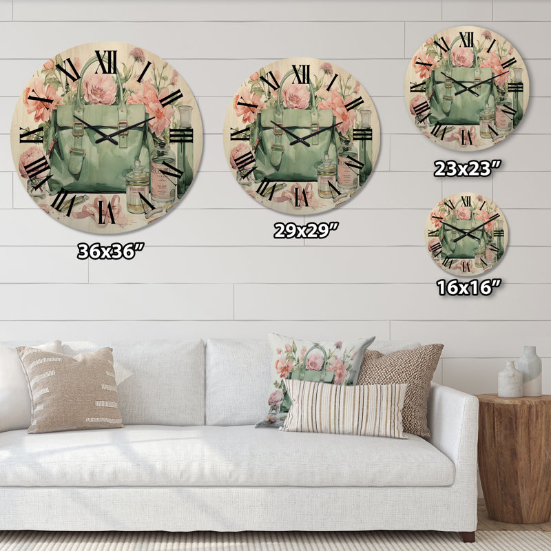 Horloge murale en bois massif Murrah, Grand