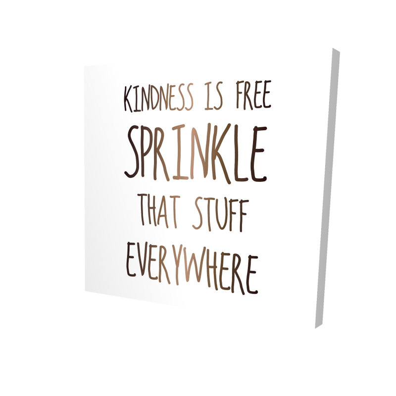 «Kindness is Free» sur toile | Décoration murale de chambre à coucher