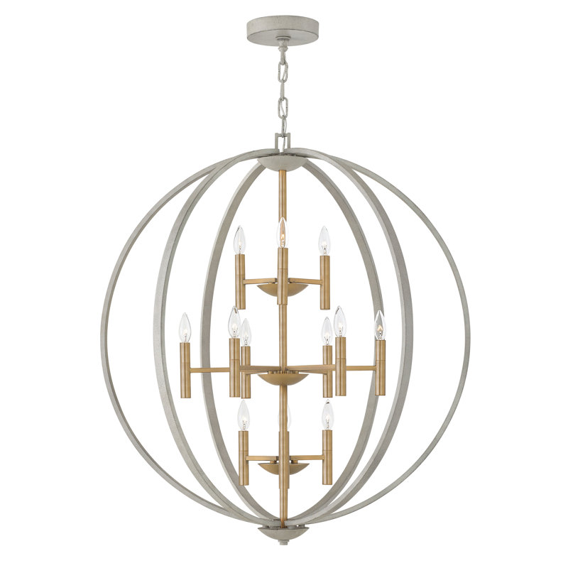 Euclid 12-Light Globe Pendant, Cement Gray