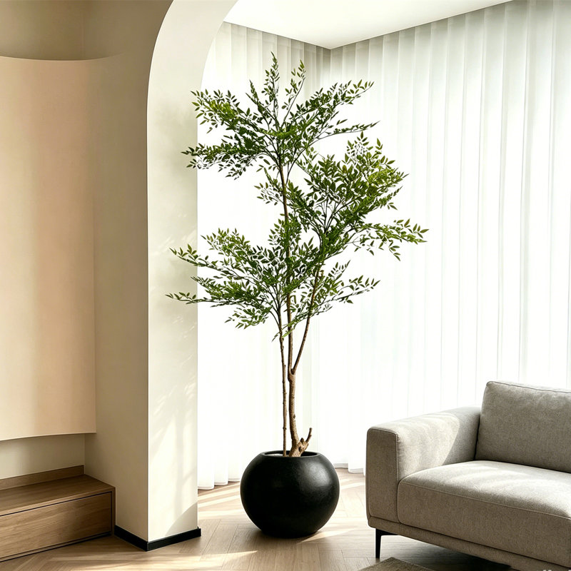 Plantes artificielles réalistes pour la décoration intérieure, Noir