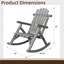 Chaise berçante d'extérieur en bois avec dossier haut ergonomique, structure en bois de sapin-136467140