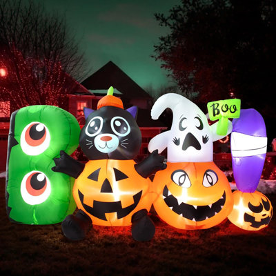 8FT Halloween Blow Up Yard Decorations With Built-In LED Lights, Halloween Yard Inflatables For Outside Outdoor