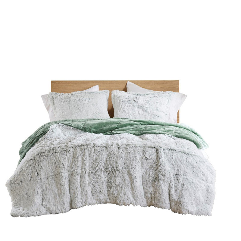Soft Bedding Sets, Twin XL Comforter + 1 Standard Sham, White/Green
