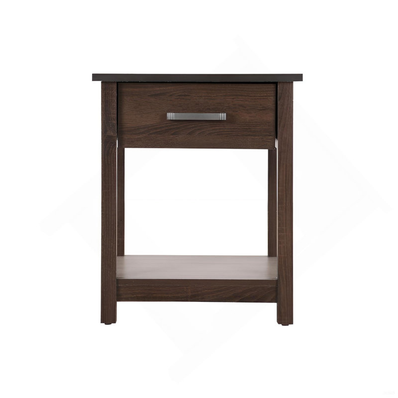 Contemporary Wenge Finish Nightstand with Sleek Modern Design, Dark Brown