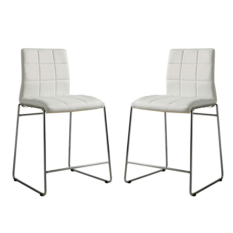 Chaises de comptoir rembourrées en similicuir