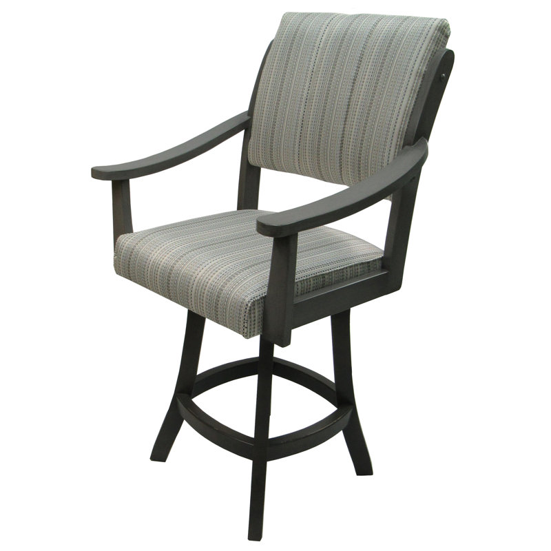 Tabouret de comptoir pivotant Irminger, Fumée, Plaisir naturel, Tabouret de comptoir (siège d'une hauteur de 26 p