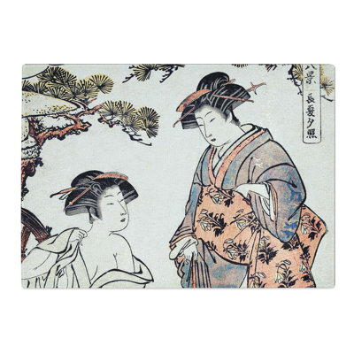 Tempered Glass Dressing a Lady by Torii Kiyonaga Chopping Board