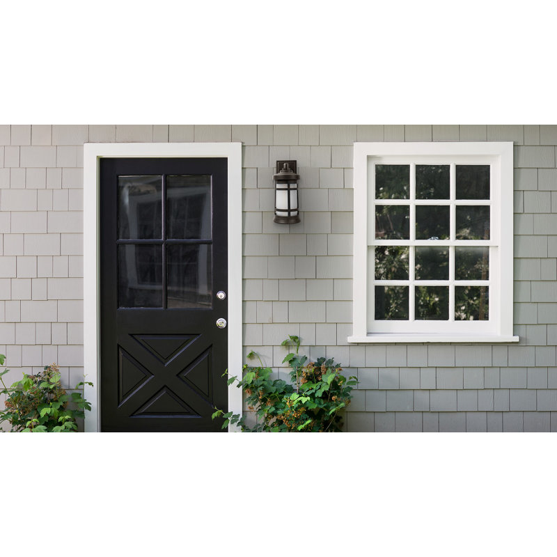 Solus Artisan Small Cylinder Wall Mount Security Lantern with Frosted Lens, Dusk-to-Dawn Sensor & Motion Sensor, Bronze