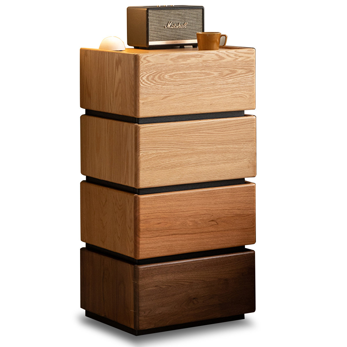 Galerie Centrale 20.31" Picture Color Solid wood+4 drawers Nightstand ...