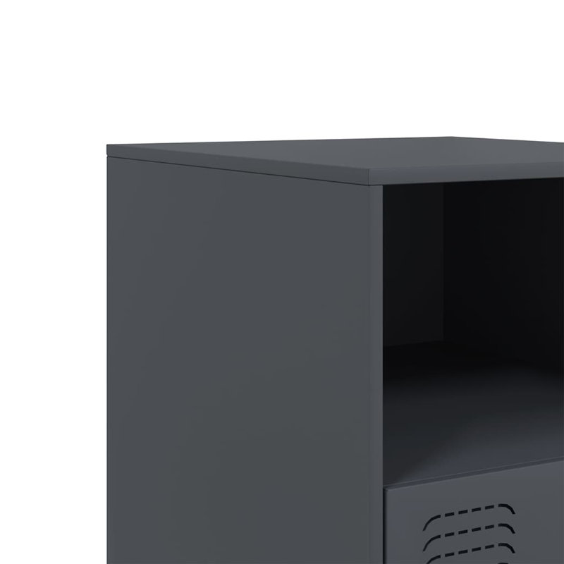 34.5cm W Steel Bedside Table, Anthracite