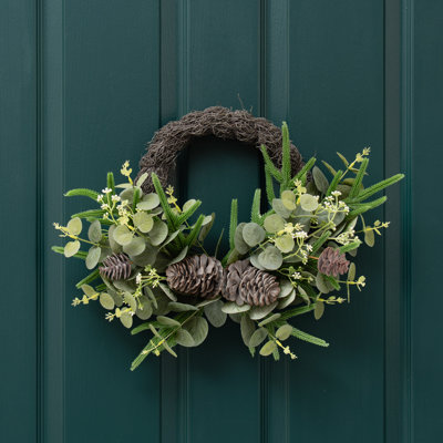 40cm Artificial Green Foliage Half Wreath