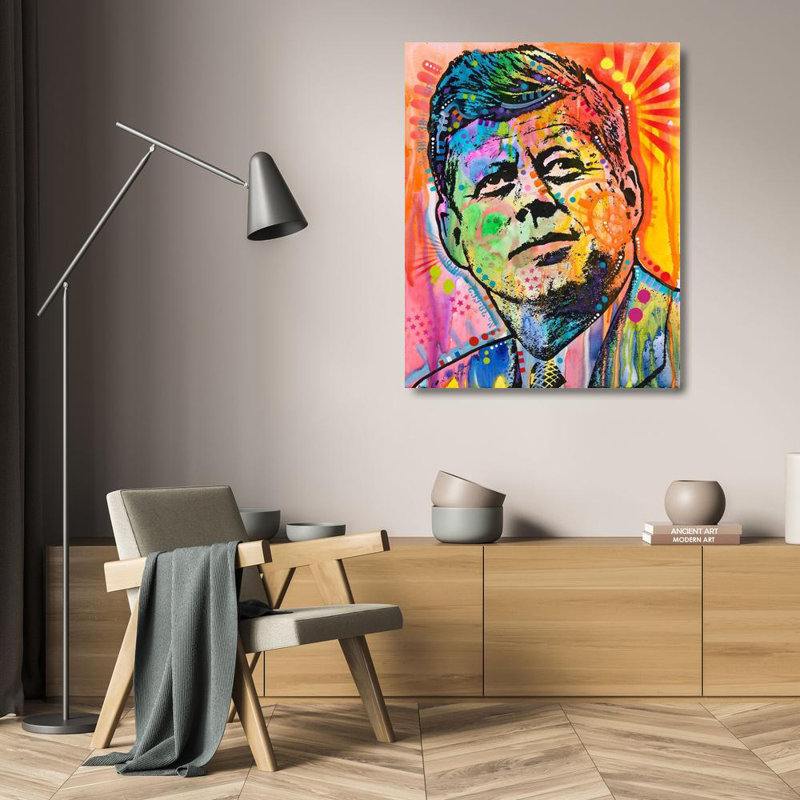 Art sur toile de la collection Winston Porter Dean Russo, titre: JFK, H 24 po x l 20 po