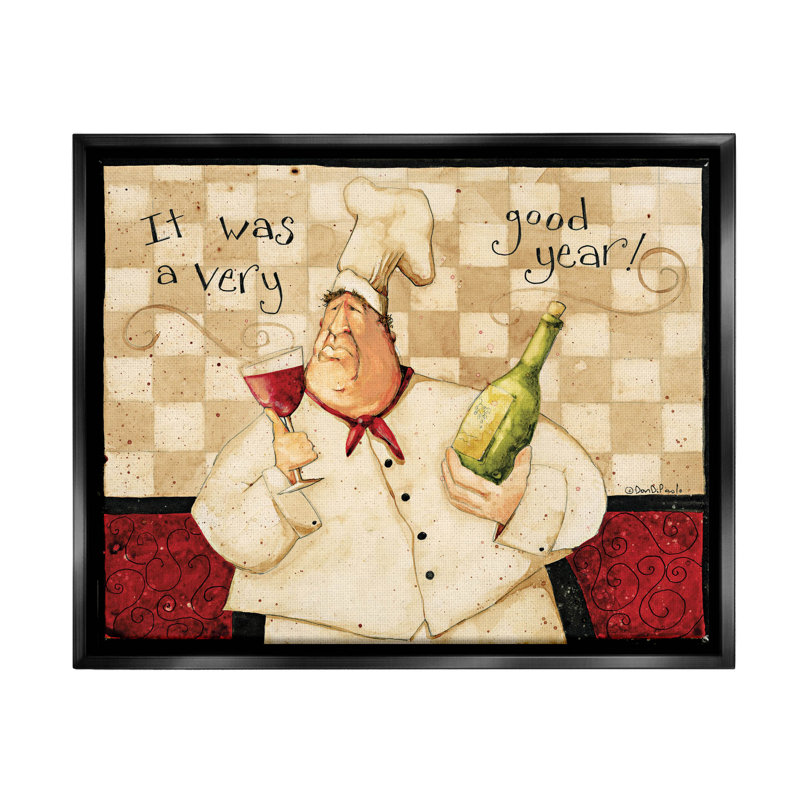 «A Very Good Year Chef Wine», art de la giclée encadrée par Dan Dipaolo, H 17 po x l 21 po x P 1,7 po