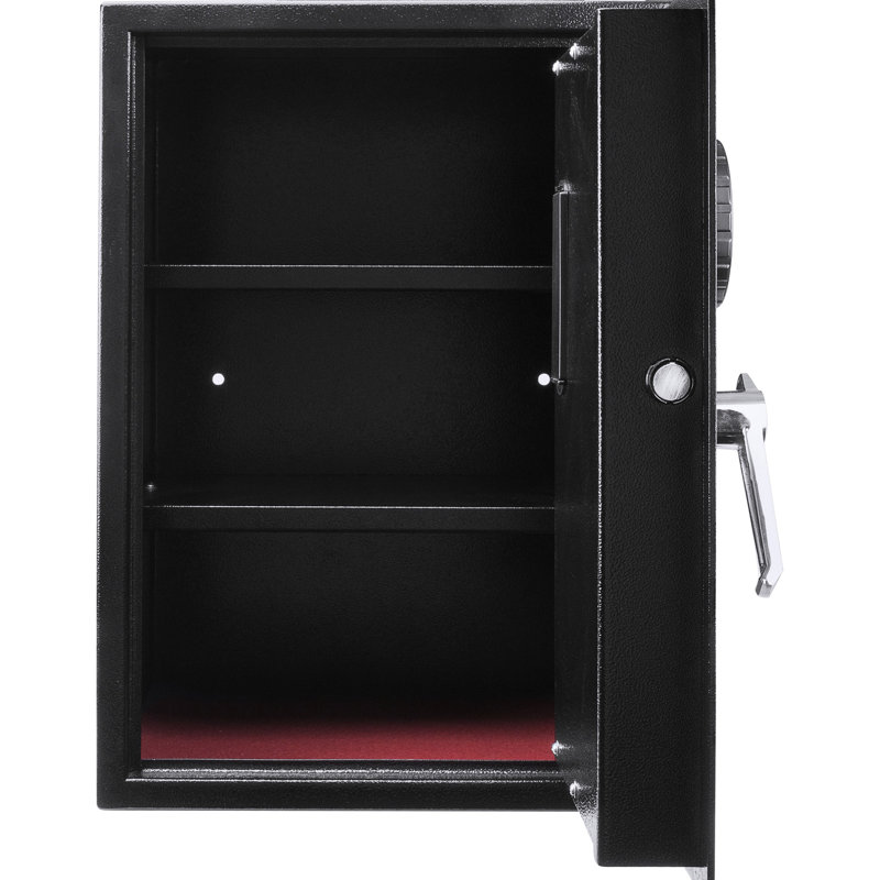 Black Digital Keypad Safe 1.45 Cubic Ft, With Strong Build Quality And 2 Removable Shelves Low Battery Warning