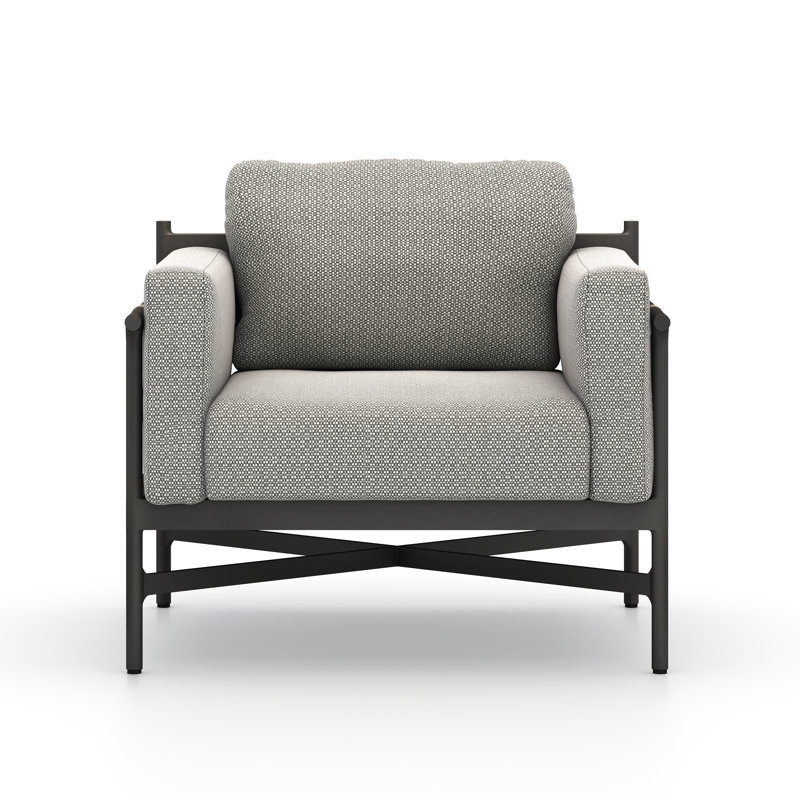 Iffie Aluminum Outdoor Lounge Chair, Dark Gray