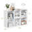 Natural freestanding bookshelf storage cabinet with closed back panel, a multifunctional display and storage unit suitable for living rooms, bedrooms, and home offices-916077977-916077974