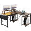 L-Shaped Metal Base Computer Desk