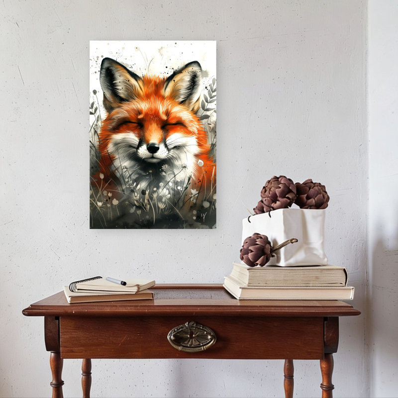 Aquarelle de renard serein, 24" H x 16" W
